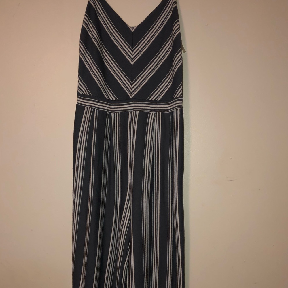 Dark grey and white jumpsuit